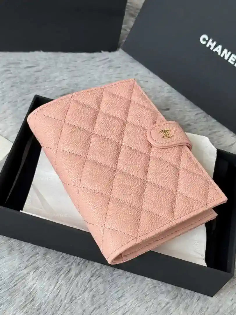 Chanel AP3196 Classic Passport Wallet Hold Calfskin Pink