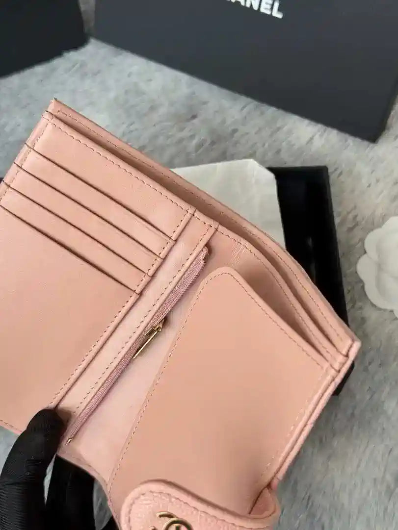 Chanel AP3196 Classic Passport Wallet Hold Calfskin Pink