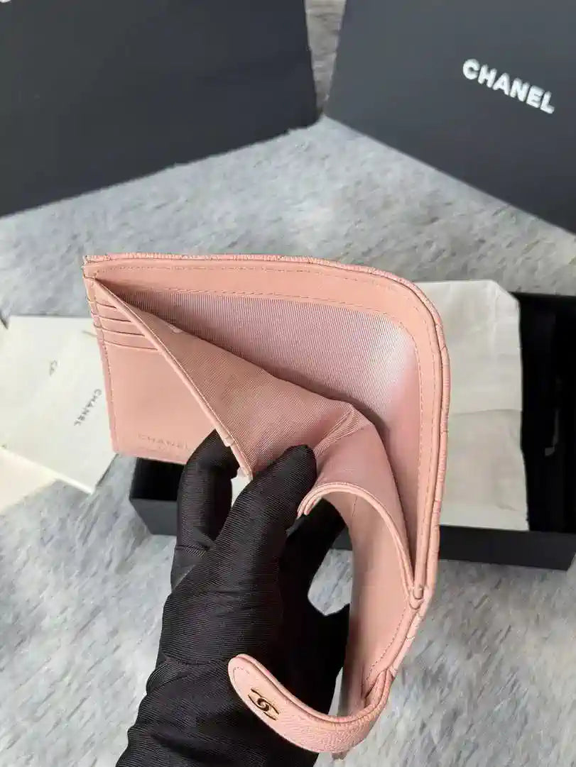 Chanel AP3196 Classic Passport Wallet Hold Calfskin Pink