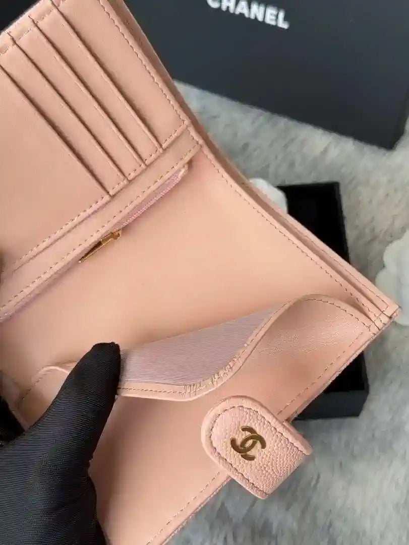 Chanel AP3196 Classic Passport Wallet Hold Calfskin Pink