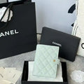 Chanel AP3196 Classic Passport Wallet Hold Calfskin light blue
