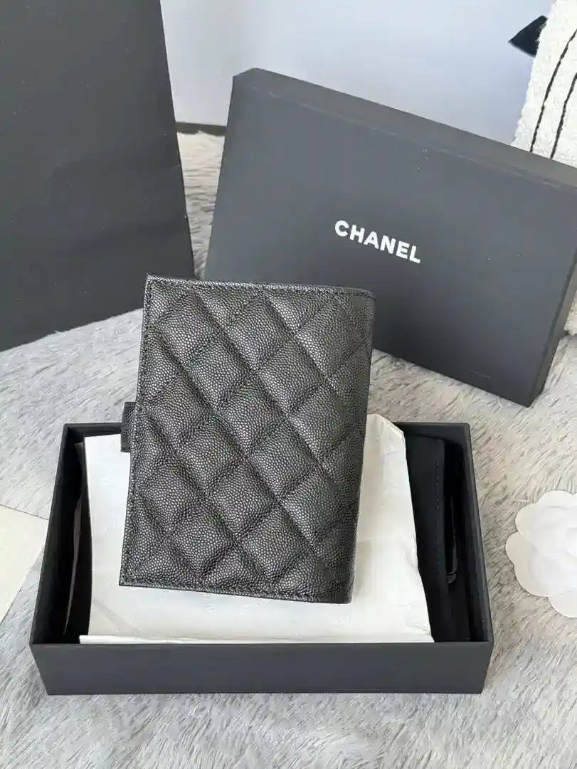 Chanel AP3196 Classic Passport Wallet Hold Calfskin Black