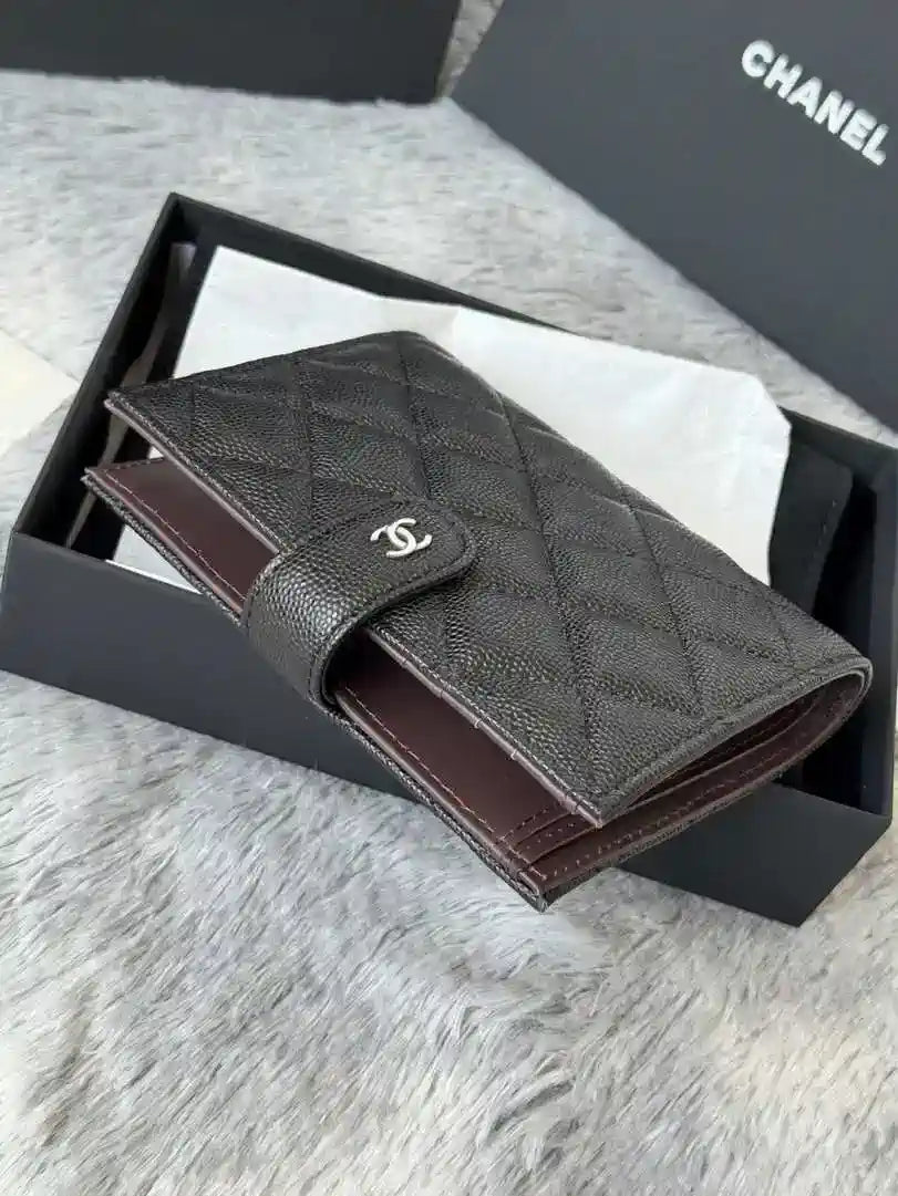 Chanel AP3196 Classic Passport Wallet Hold Calfskin Black