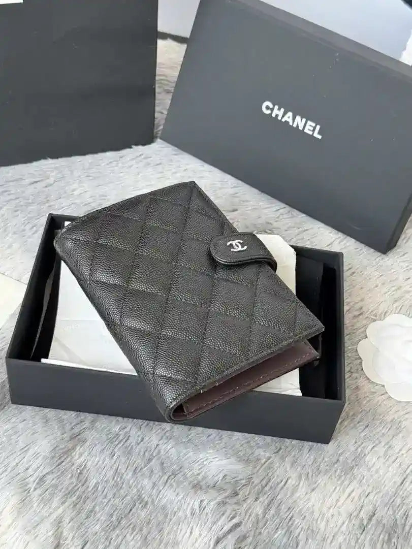 Chanel AP3196 Classic Passport Wallet Hold Calfskin Black