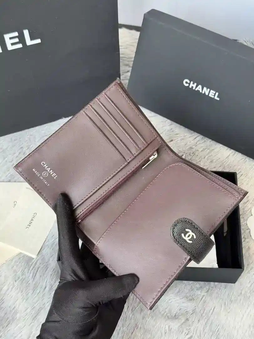Chanel AP3196 Classic Passport Wallet Hold Calfskin Black