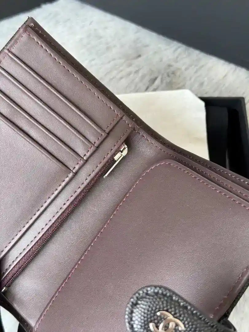 Chanel AP3196 Classic Passport Wallet Hold Calfskin Black