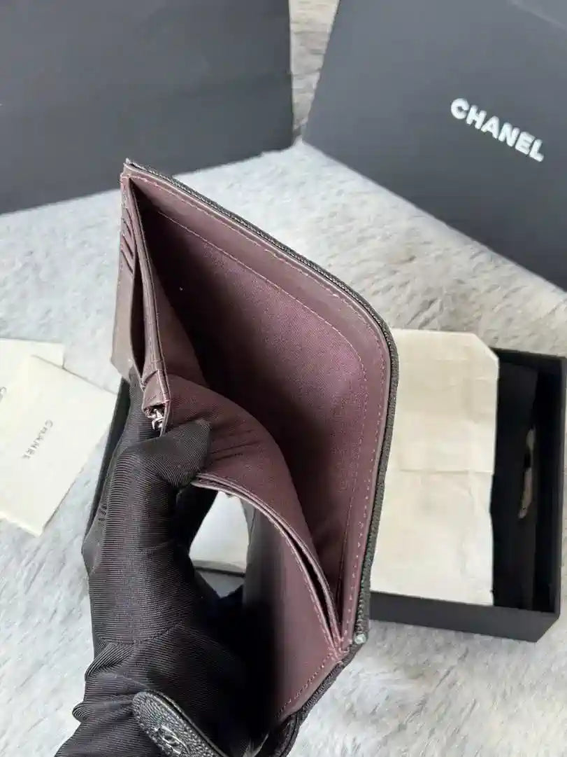 Chanel AP3196 Classic Passport Wallet Hold Calfskin Black