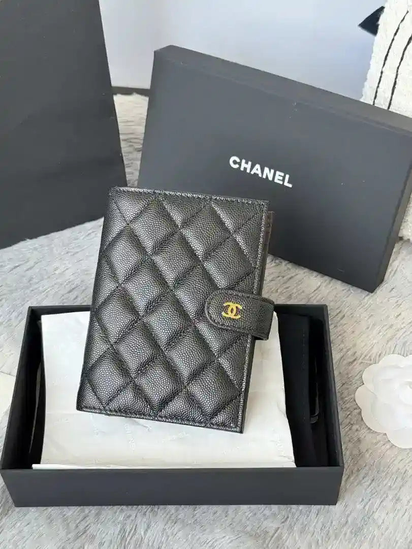 Chanel AP3196 Classic Passport Wallet Hold Calfskin Black