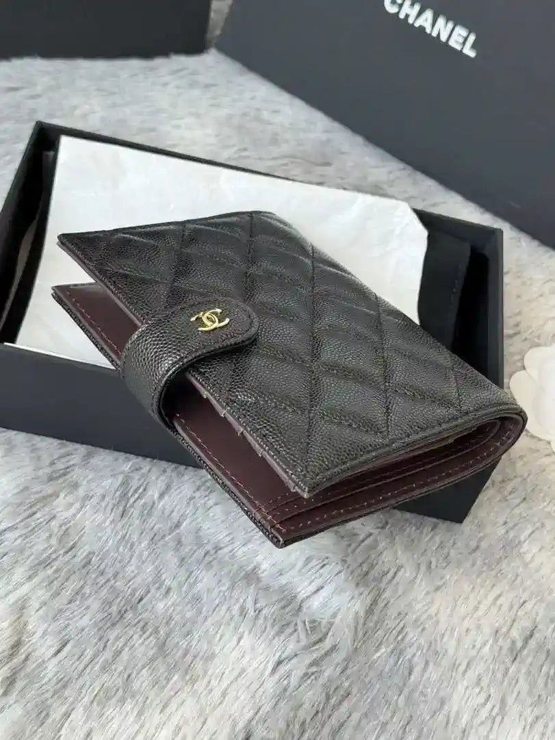Chanel AP3196 Classic Passport Wallet Hold Calfskin Black