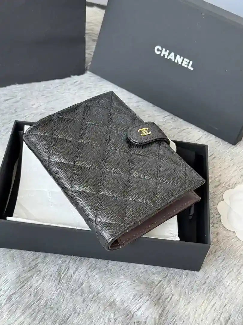 Chanel AP3196 Classic Passport Wallet Hold Calfskin Black