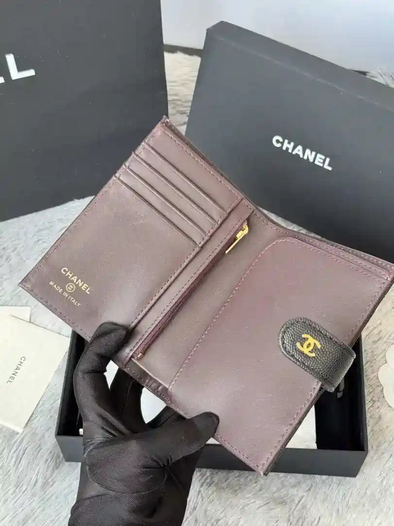 Chanel AP3196 Classic Passport Wallet Hold Calfskin Black