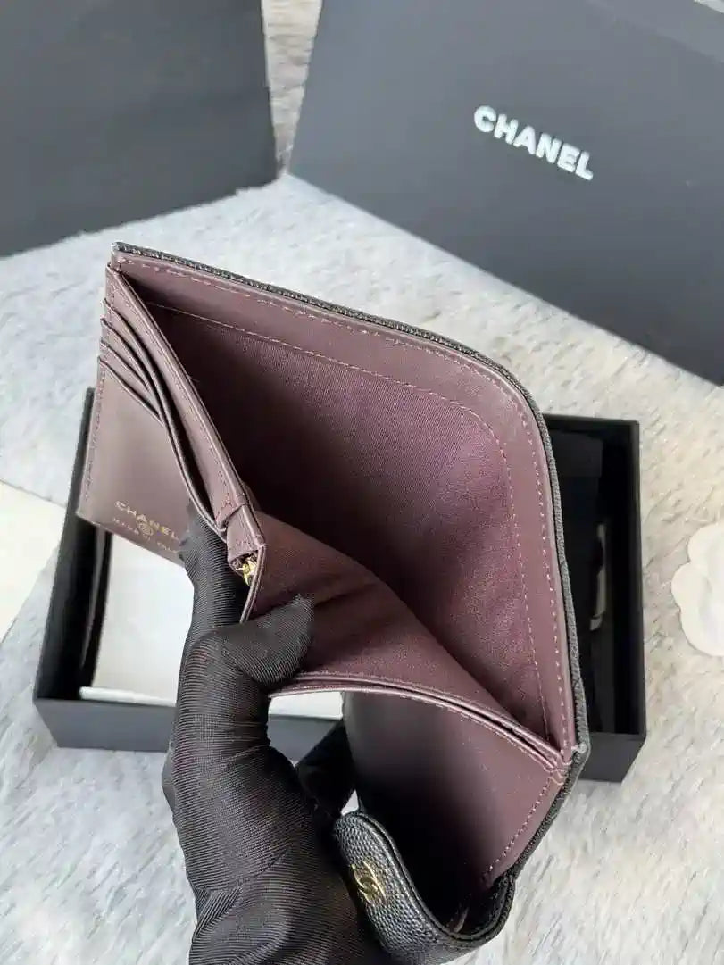 Chanel AP3196 Classic Passport Wallet Hold Calfskin Black