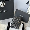 Chanel AP3196 Classic Passport Wallet Hold Lambskin Black