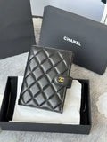 Chanel AP3196 Classic Passport Wallet Hold Lambskin Black