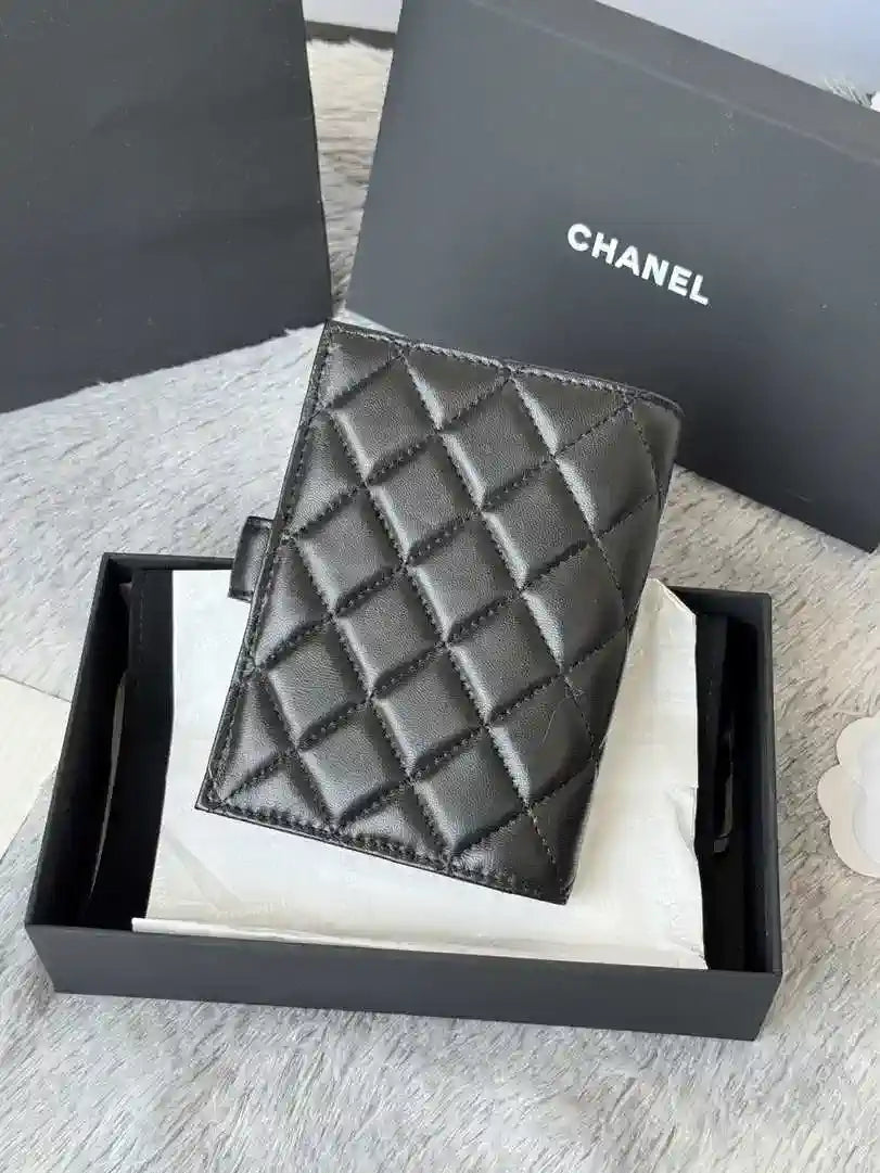Chanel AP3196 Classic Passport Wallet Hold Lambskin Black