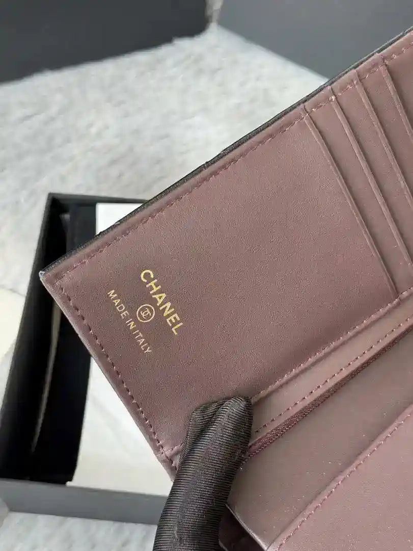 Chanel AP3196 Classic Passport Wallet Hold Lambskin Black