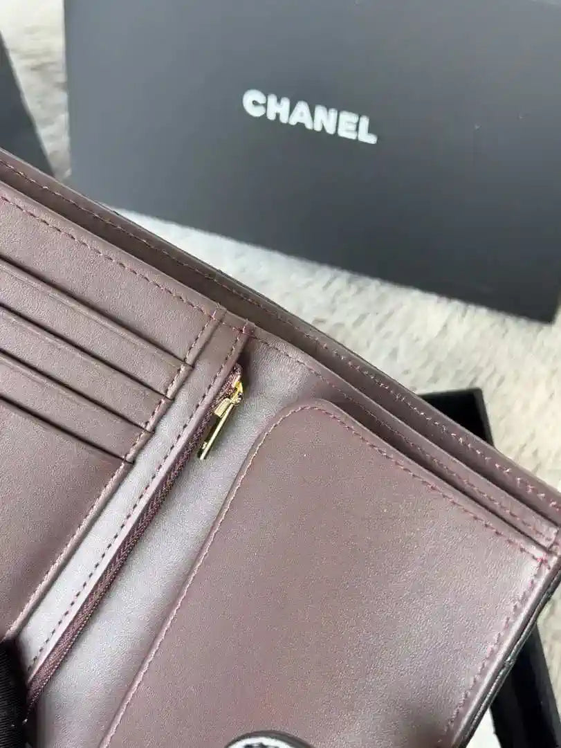 Chanel AP3196 Classic Passport Wallet Hold Lambskin Black