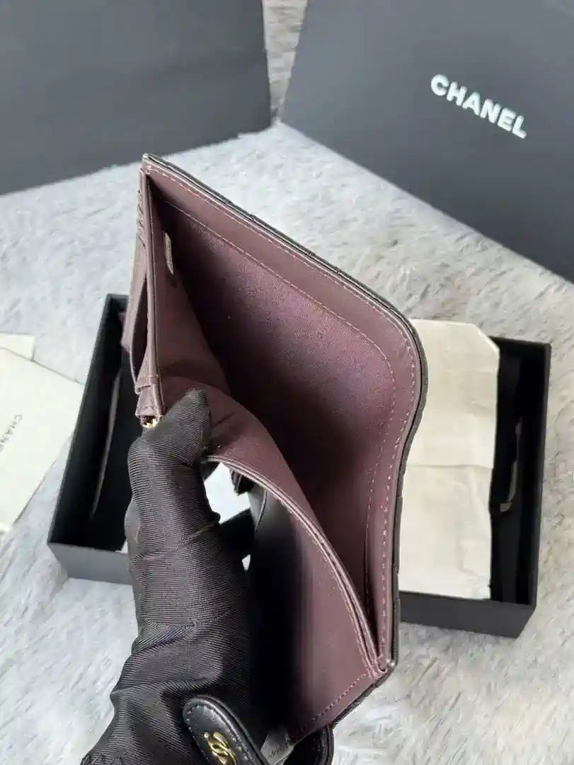 Chanel AP3196 Classic Passport Wallet Hold Lambskin Black