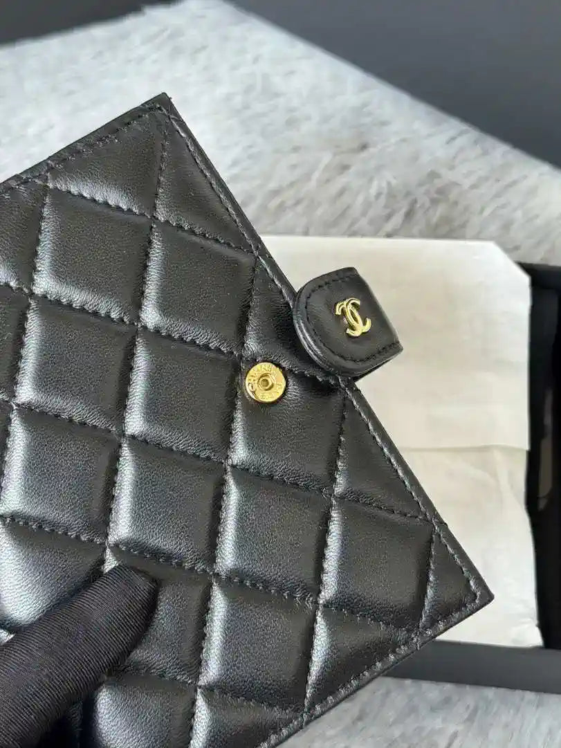 Chanel AP3196 Classic Passport Wallet Hold Lambskin Black