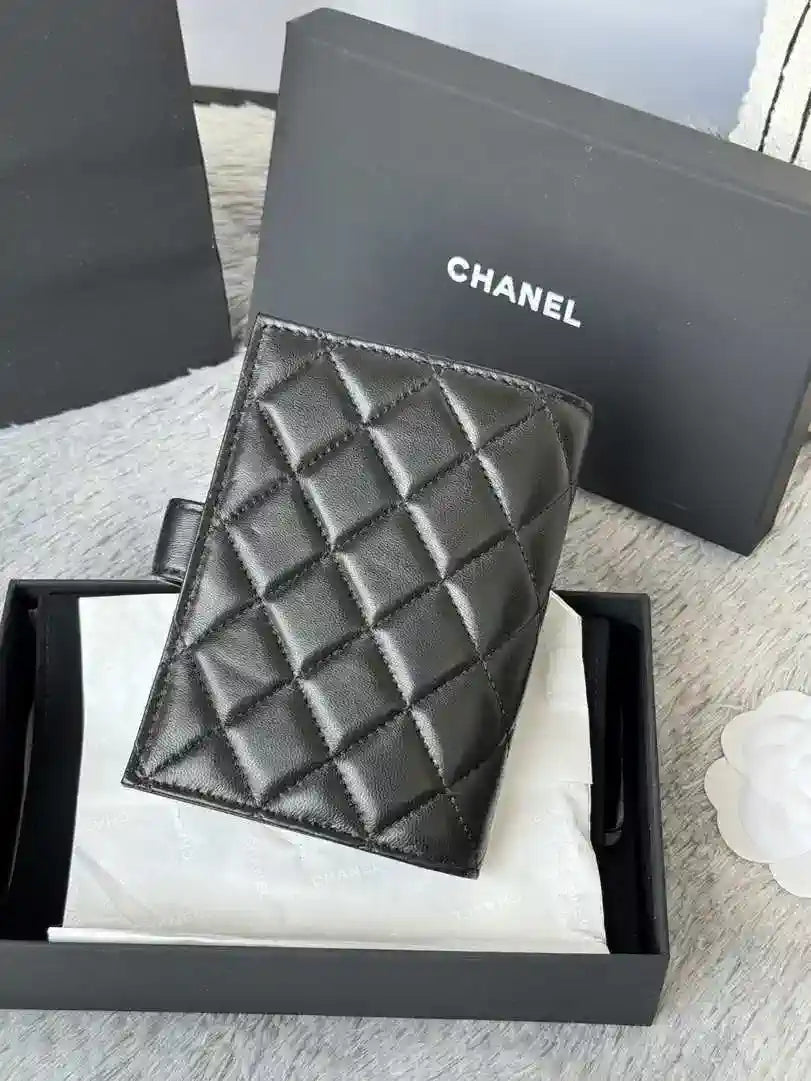 Chanel AP3196 Classic Passport Wallet Hold Lambskin Black
