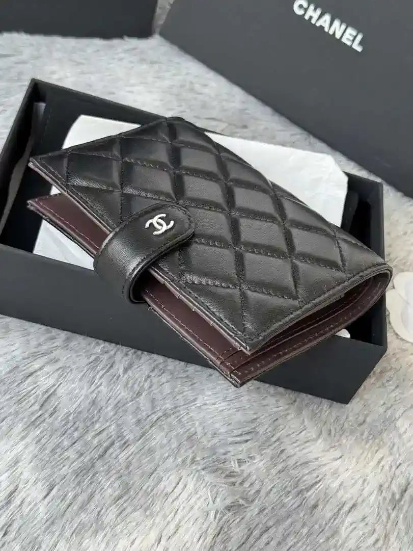 Chanel AP3196 Classic Passport Wallet Hold Lambskin Black