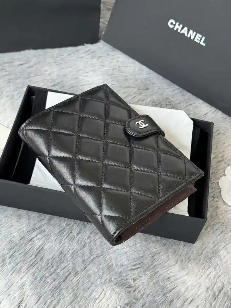 Chanel AP3196 Classic Passport Wallet Hold Lambskin Black