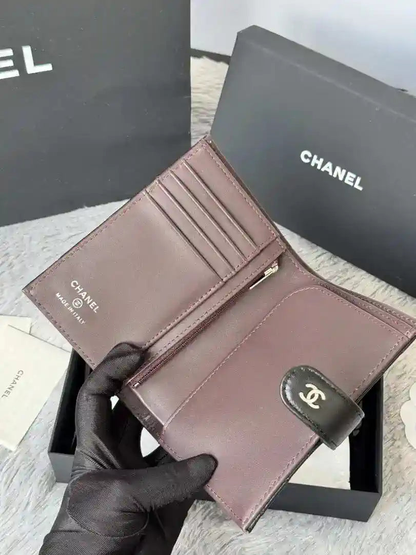 Chanel AP3196 Classic Passport Wallet Hold Lambskin Black
