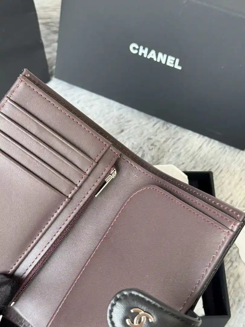 Chanel AP3196 Classic Passport Wallet Hold Lambskin Black