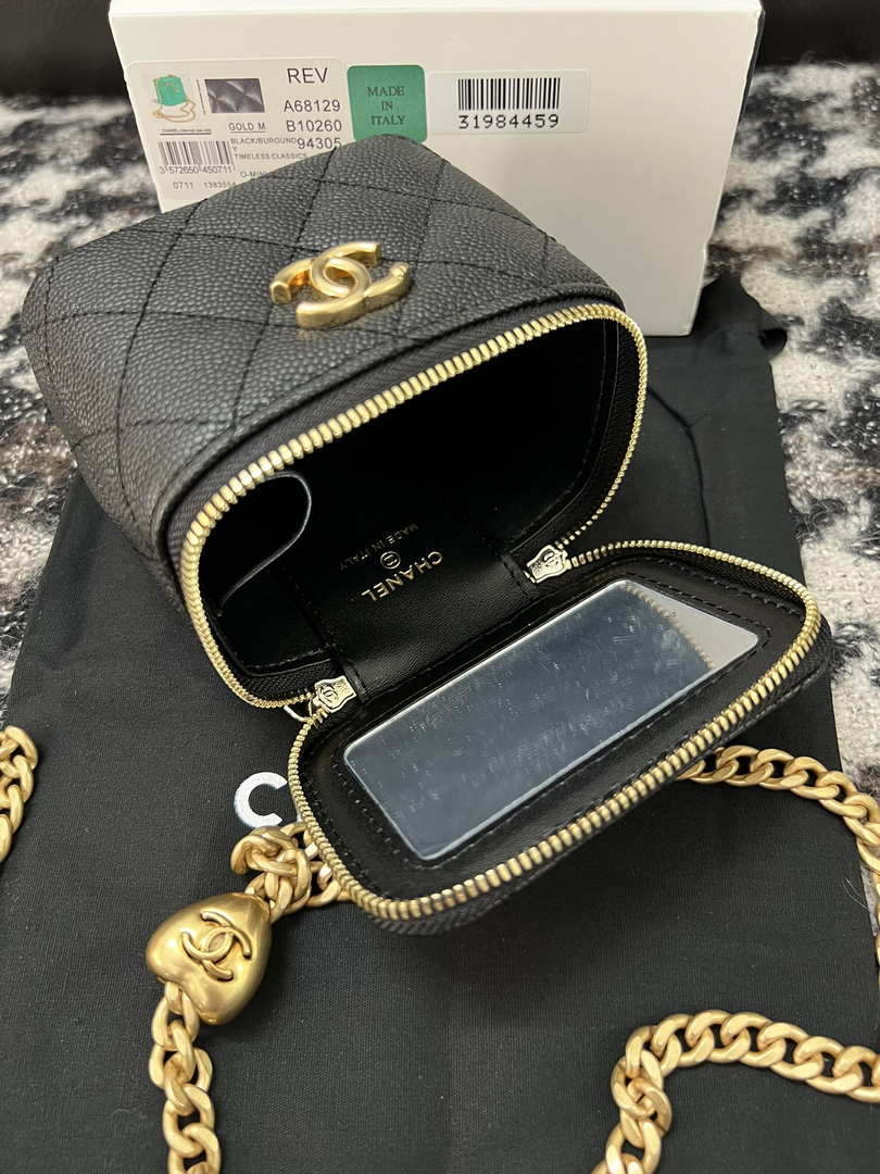 Chanel AP3203 Clutch With Chain Grained Calfskin Black