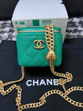 Chanel AP3203 Clutch With Chain Grained Calfskin Green