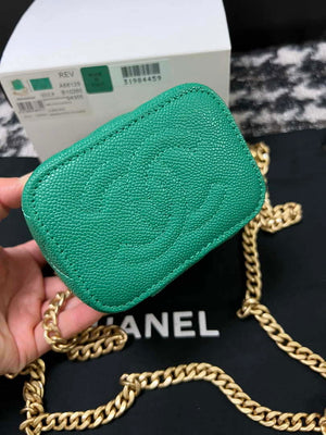 Chanel AP3203 Clutch With Chain Grained Calfskin Green - Default Title - View 4