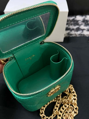 Chanel AP3203 Clutch With Chain Grained Calfskin Green - Default Title - View 7