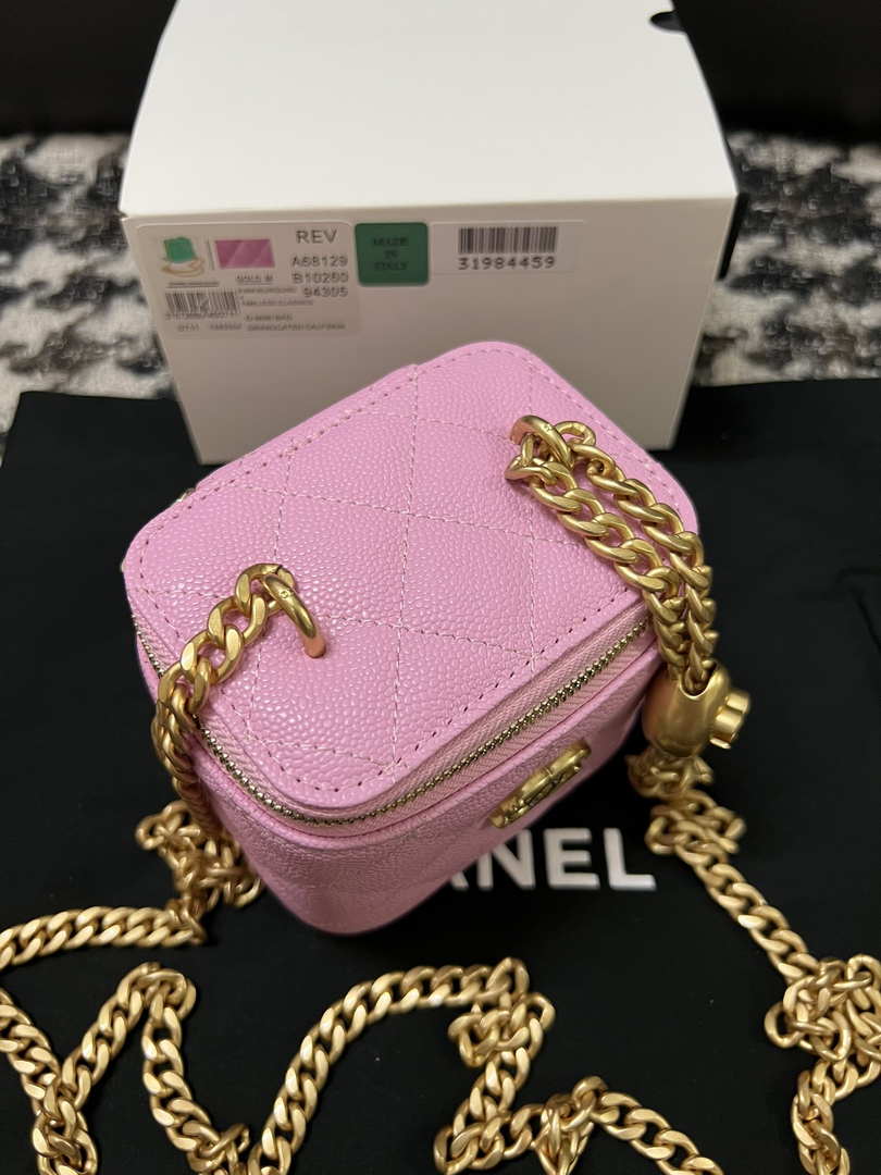 Chanel AP3203 Clutch With Chain Grained Calfskin Pink