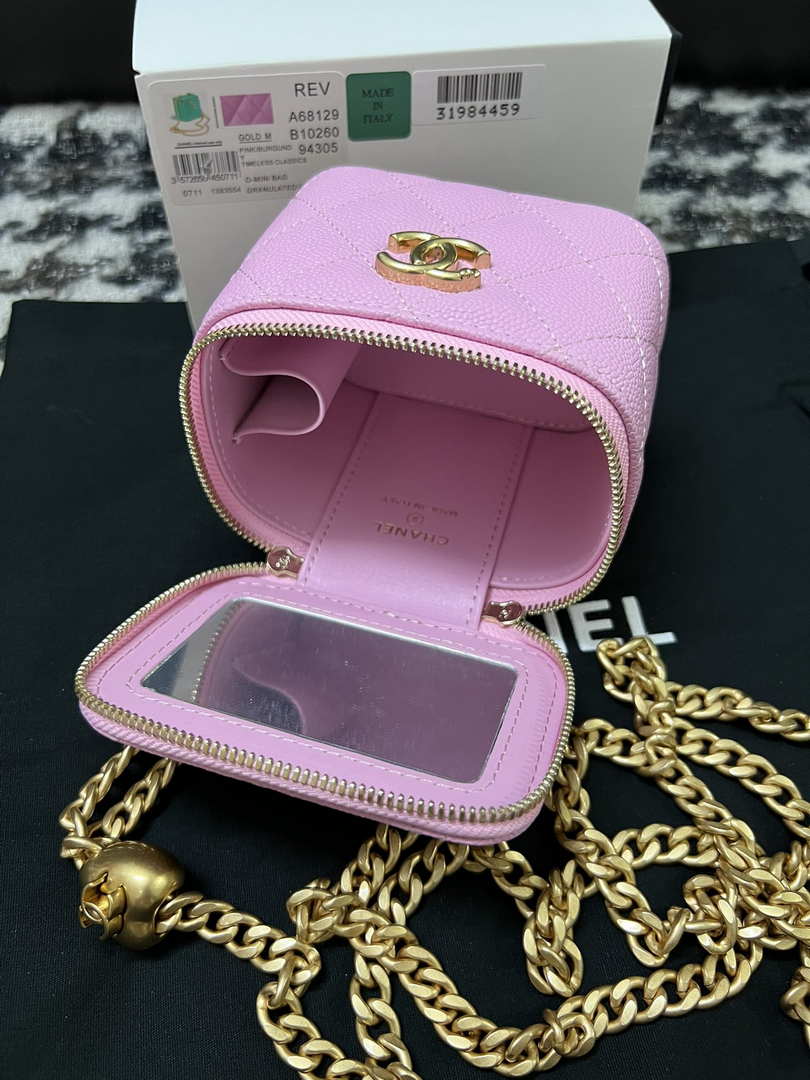 Chanel AP3203 Clutch With Chain Grained Calfskin Pink - Default Title - View 7