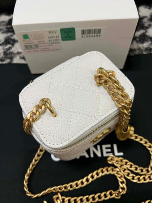 Chanel AP3203 Clutch With Chain Grained Calfskin White - Default Title - View 2