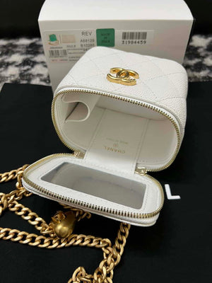 Chanel AP3203 Clutch With Chain Grained Calfskin White - Default Title - View 7