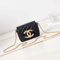 Chanel AP3208 Mini Flap bag With Chain shiny Lambskin & Gold-Tone Metal Black - Default Title - View 1