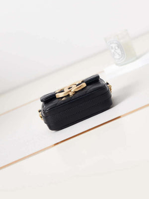Chanel AP3208 Mini Flap bag With Chain shiny Lambskin & Gold-Tone Metal Black - Default Title - View 5