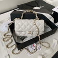 Chanel Phone Holder with Chain CC Lambskin & Gold-Tone Metal AP3226 White - Default Title - View 1