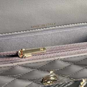 Chanel AP3226 Phone Holder with Chain Patent Calfskin & Gold-Tone Metal Gray - Default Title - View 9