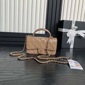 Chanel AP3226 Phone Holder with Chain Patent Calfskin & Gold-Tone Metal Apricot