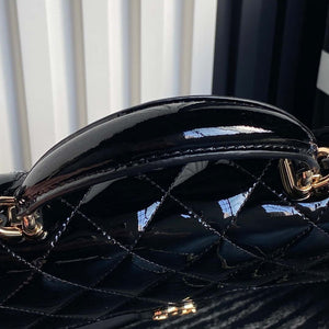 Chanel AP3226 Phone Holder with Chain Patent Calfskin & Gold-Tone Metal Black - Default Title - View 4