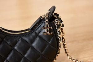 Chanel AP3232 Clutch With Chain Lambskin & Shiny Light Gold Metal Black - Default Title - View 8