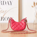 Chanel AP3232 Clutch With Chain Lambskin & Shiny Light Gold Metal Red - Default Title - View 1