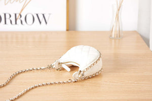 Chanel AP3232 Clutch With Chain Lambskin & Shiny Light Gold Metal White - Default Title - View 5
