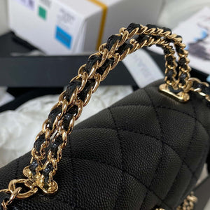 Chanel AP3237 Clutch with chain Grained Shiny Calfskin Gold With Handle Bag Black - Default Title - View 4