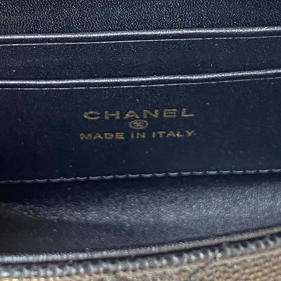 Chanel AP3237 Clutch with chain Grained Shiny Calfskin Gold With Handle Bag Black