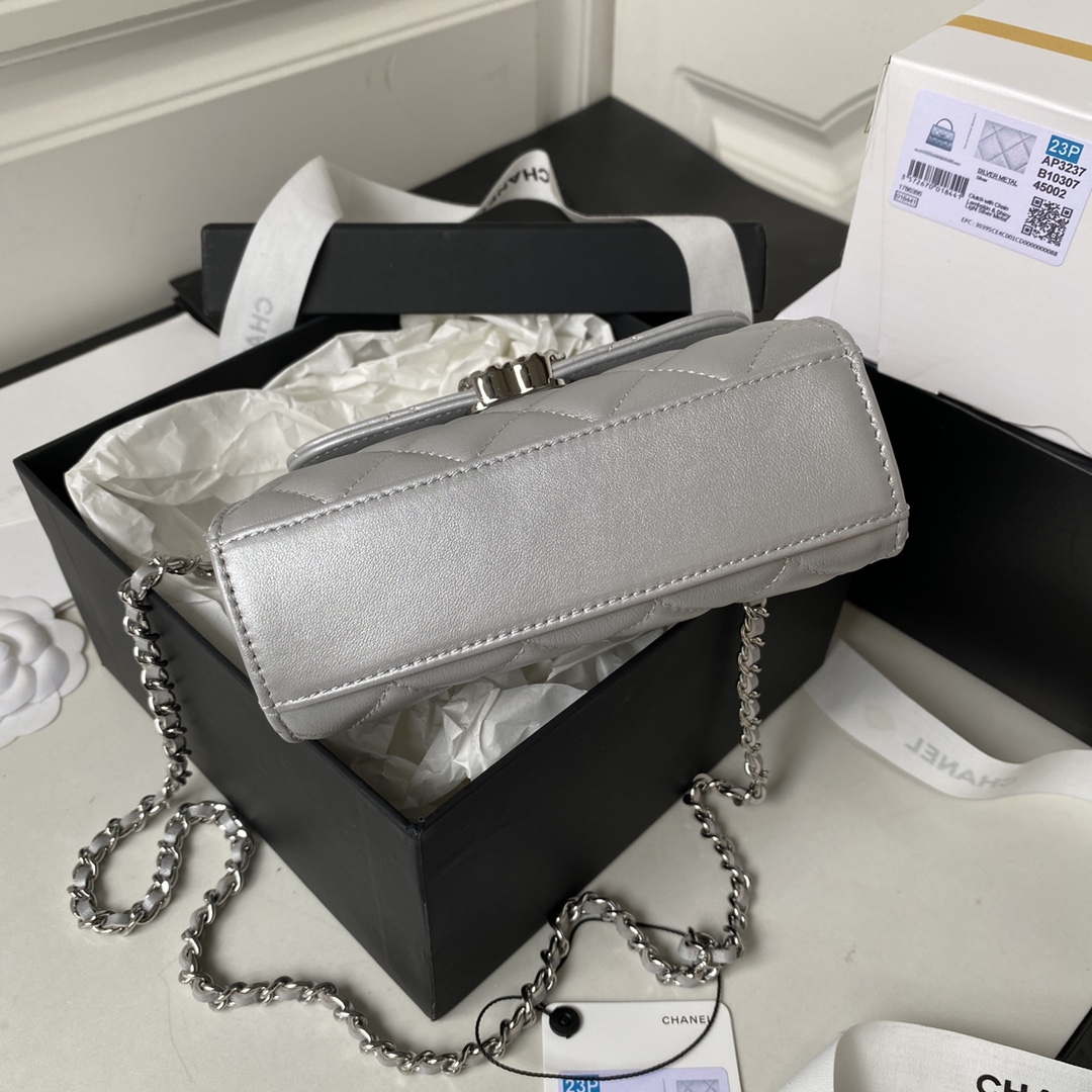 Chanel AP3237 Clutch with chain Lambskin Gold With Handle Bag