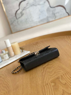 Chanel AP3238 Flap Chain Bag Black Calfskin Gold With Handle Bag - Default Title - View 6