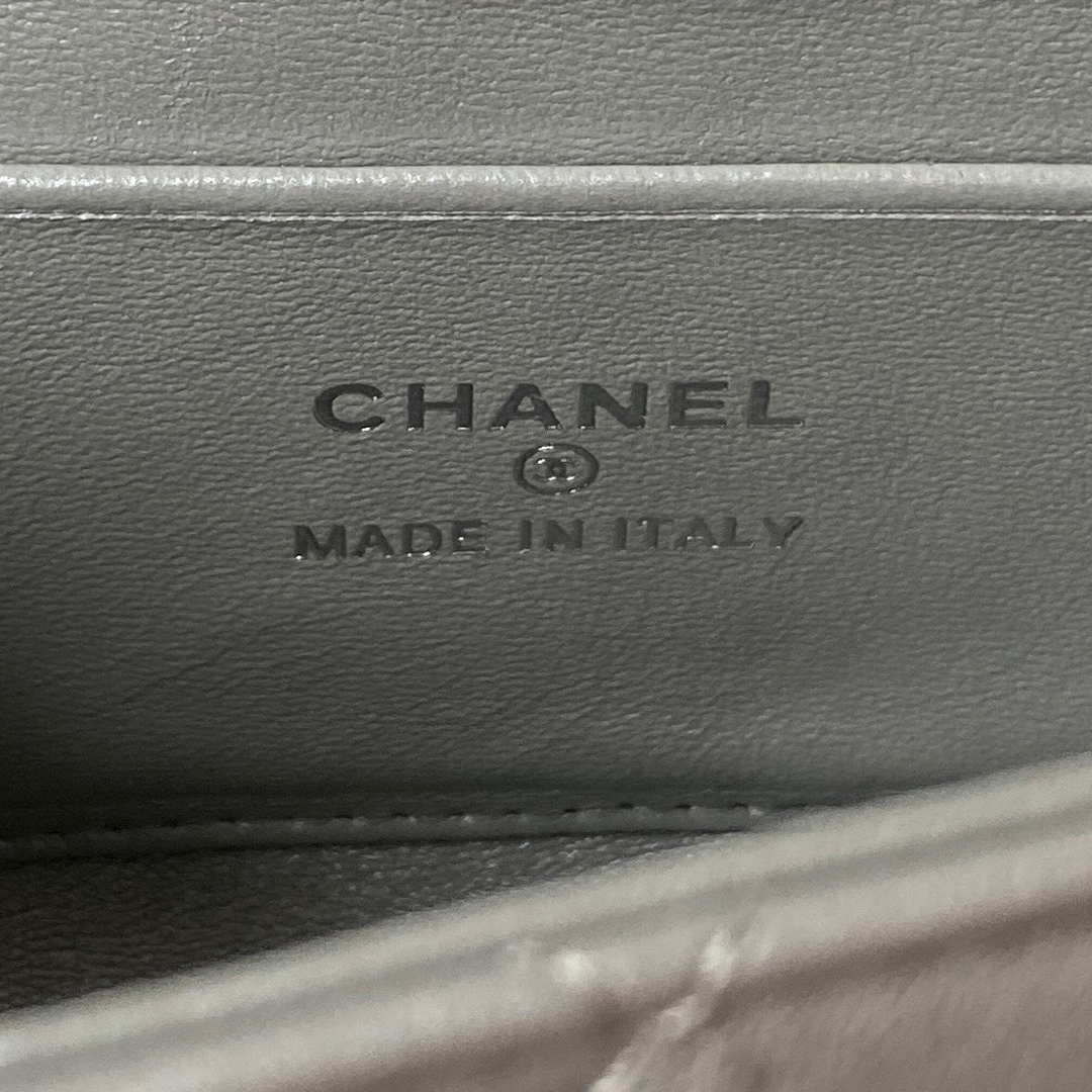 Chanel AP3238 Flap Chain Bag Gray Lambskin Gold With Handle Bag